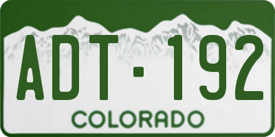 CO license plate ADT192