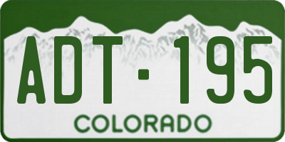 CO license plate ADT195