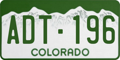 CO license plate ADT196