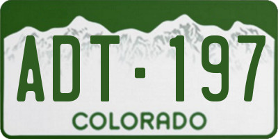CO license plate ADT197