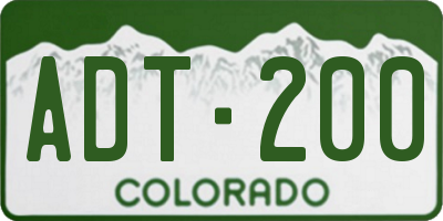 CO license plate ADT200