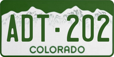 CO license plate ADT202