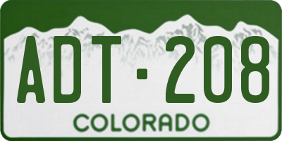 CO license plate ADT208