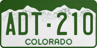 CO license plate ADT210