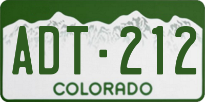 CO license plate ADT212