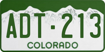 CO license plate ADT213