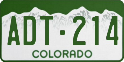 CO license plate ADT214