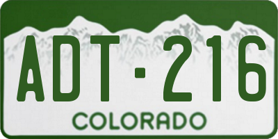 CO license plate ADT216
