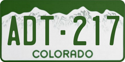 CO license plate ADT217