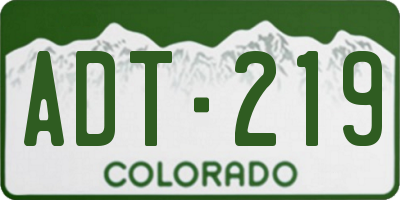 CO license plate ADT219