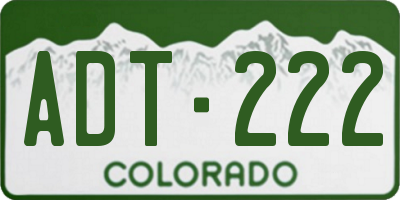 CO license plate ADT222