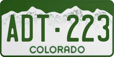 CO license plate ADT223