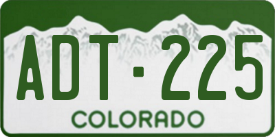 CO license plate ADT225