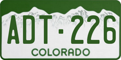 CO license plate ADT226
