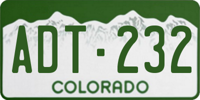 CO license plate ADT232