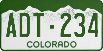 CO license plate ADT234