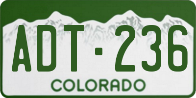 CO license plate ADT236