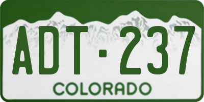 CO license plate ADT237