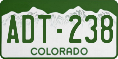 CO license plate ADT238
