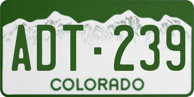 CO license plate ADT239