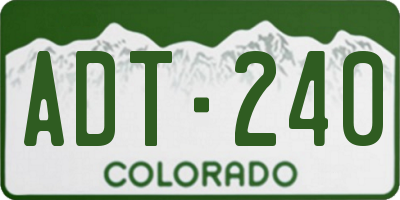 CO license plate ADT240