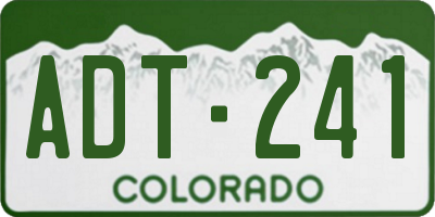 CO license plate ADT241