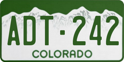 CO license plate ADT242
