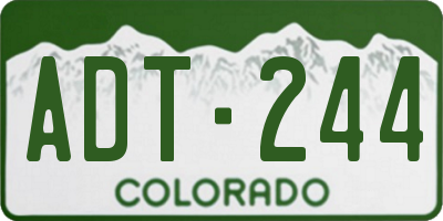 CO license plate ADT244