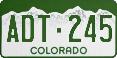 CO license plate ADT245