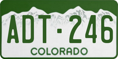 CO license plate ADT246