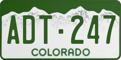CO license plate ADT247