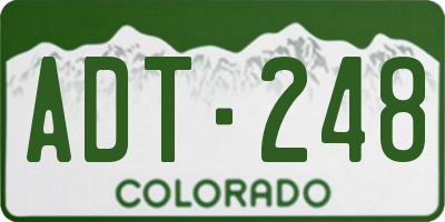 CO license plate ADT248