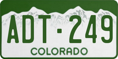 CO license plate ADT249