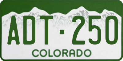 CO license plate ADT250