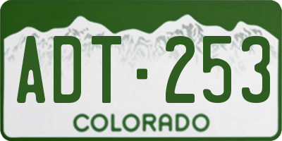 CO license plate ADT253