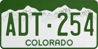 CO license plate ADT254
