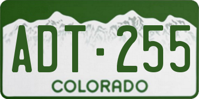CO license plate ADT255