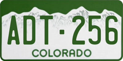CO license plate ADT256