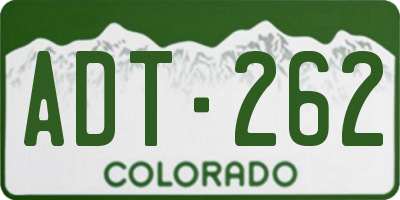 CO license plate ADT262
