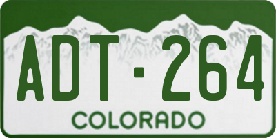CO license plate ADT264