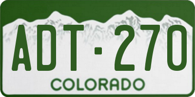 CO license plate ADT270