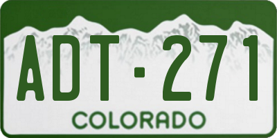 CO license plate ADT271