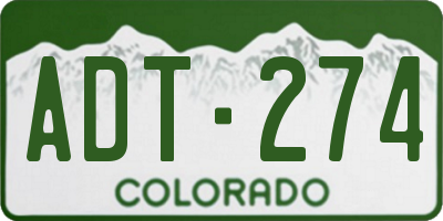 CO license plate ADT274