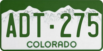 CO license plate ADT275