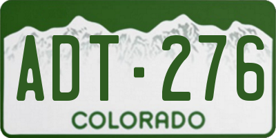 CO license plate ADT276