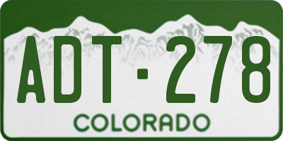 CO license plate ADT278