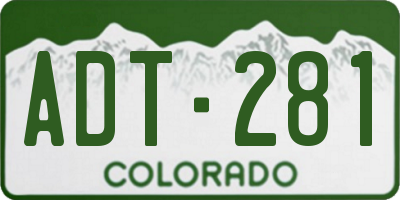 CO license plate ADT281