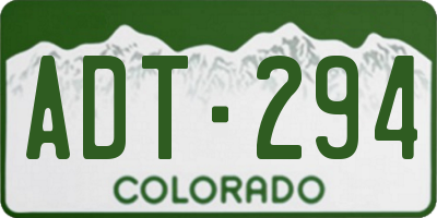 CO license plate ADT294