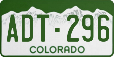 CO license plate ADT296