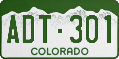 CO license plate ADT301